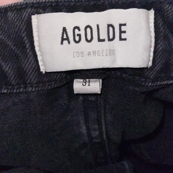 NWT AGOLDE x REVOLVE Black Reworked 90s Short Cinched Waist in Pave, Size 31 - Picture 11 of 11